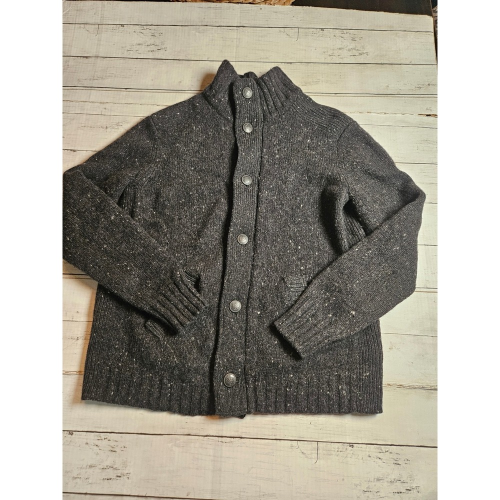 Express Design Studio Womens XL Gray 100% Lambs Wool Button Cardigan Sweater